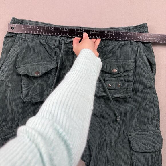 Free People Tahiti Cord Cargo Pants Green Size XL Utility Y2K Grunge Gorpcore - Picture 13 of 13